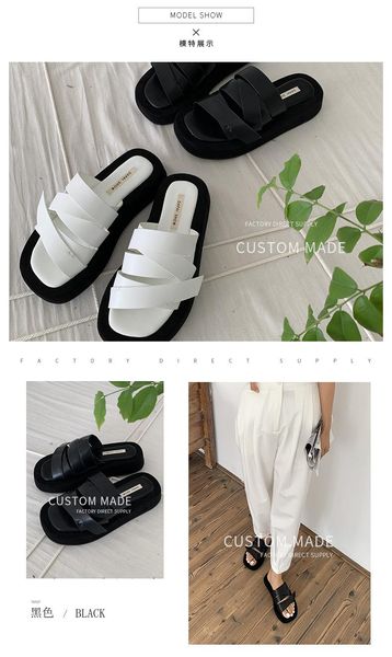 

slippers platform for women to wear the summer in 2021, Black