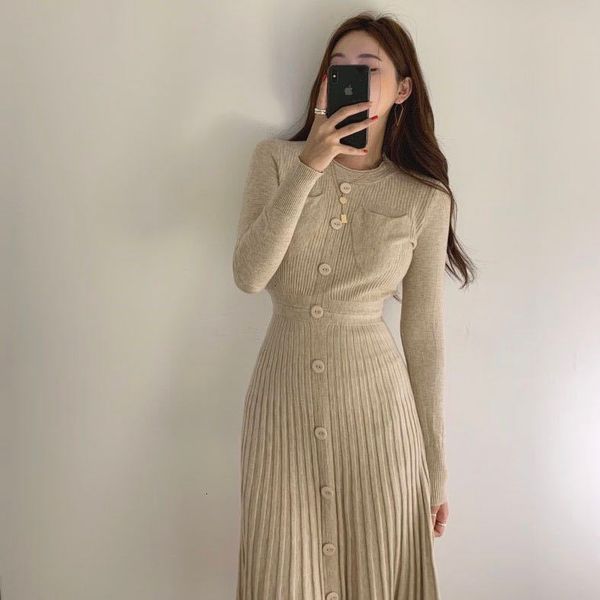 

2021 new merchall autumn women thick sweater winter turtleneck knit vestidos long sleeves elastic pleated knitted warm a0hb, Black;gray