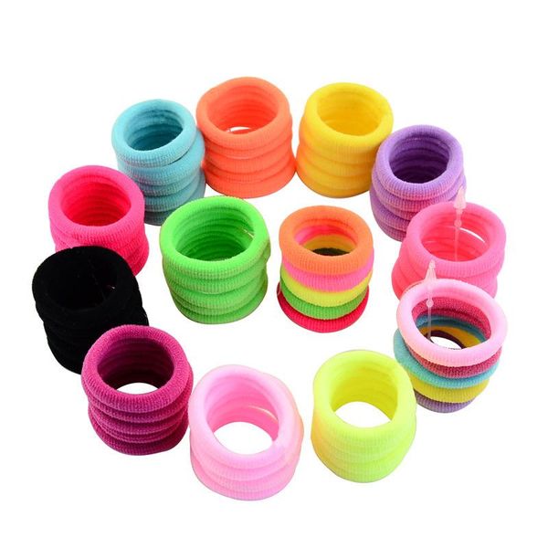 

hair accessories 3cm seamless fluorescent color rubber band korean version of high elastic rope tie headwear, Slivery;white