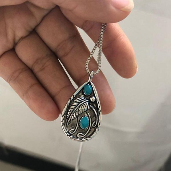 

pendant necklaces vintage exquisite two-color dyed black feather oval geometric jewelry women engagement wedding gift necklace, Silver