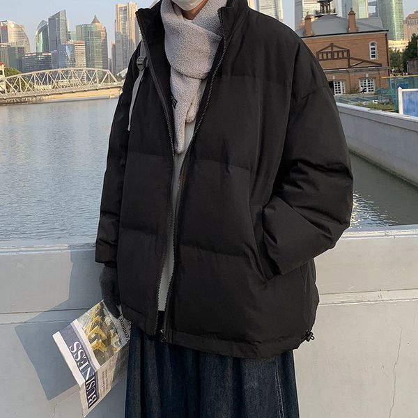 

2021 new winter thick jacket men's parka warm fashion casual stand-up collar men wild loose korean short coat mens clothes m-2xl atqh, Black