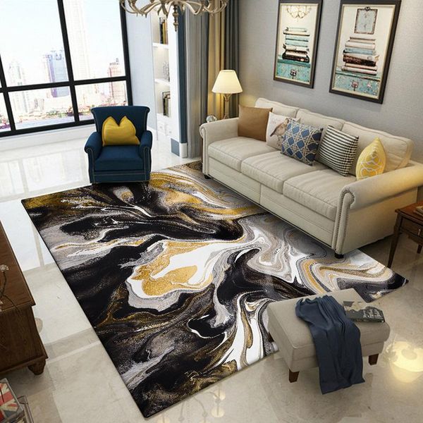 

carpets modern hallway non-slip floor carpet abstract yellow black marble kitchen bedroom bedside area rugs bathroom living room doormat