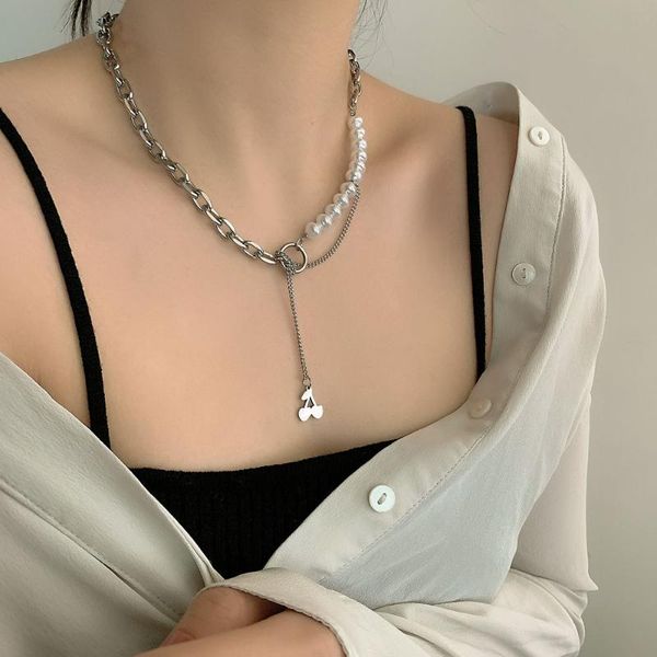 

pendant necklaces fashion stainless steel jewelry for woman 40cm silver color personalized chain necklace nryza024