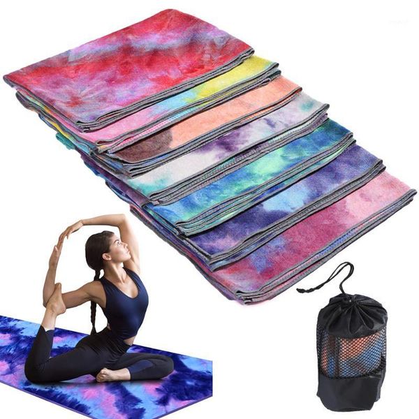 

yoga blankets fitness towel 63 * 183cm printed mat microfiber non-slip tie-dye sports beach swimming quick-drying shop towel1