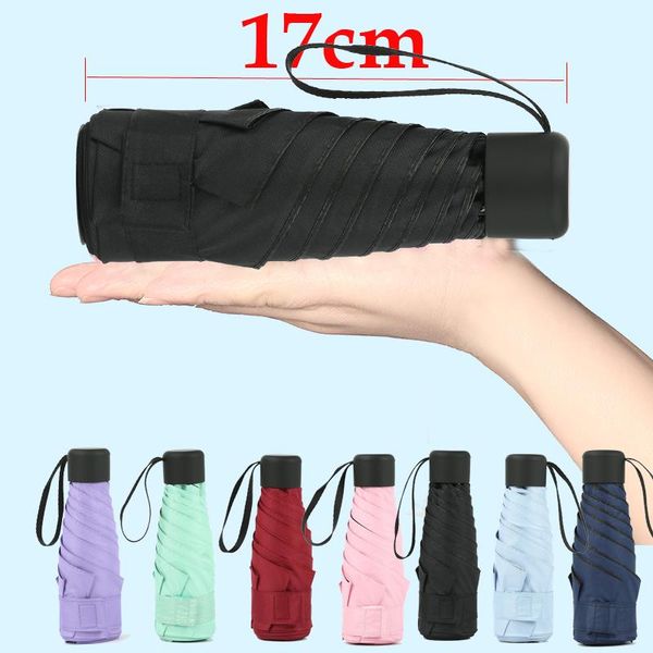 

umbrellas 180g light women's umbrella male mini pocket uv rain women men girls waterproof portable travel gift parasol
