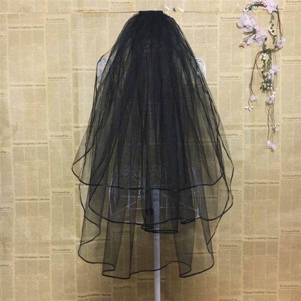 

bridal veils short tulle veil with comb 2021 sale wedding accessories mariage 3 layers black