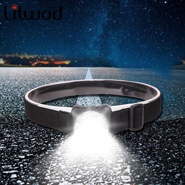 

powerful headlamp usb rechargeable headlight cob led head light with built-in battery waterproof head lamp white red lighting