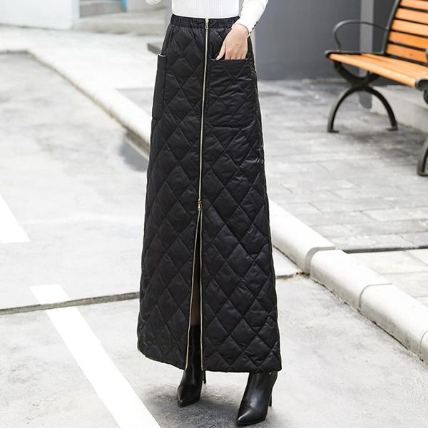 

skirts black down cotton plus size vintage 2021 high waist clothes maxi long womens skirt women streetwear db781