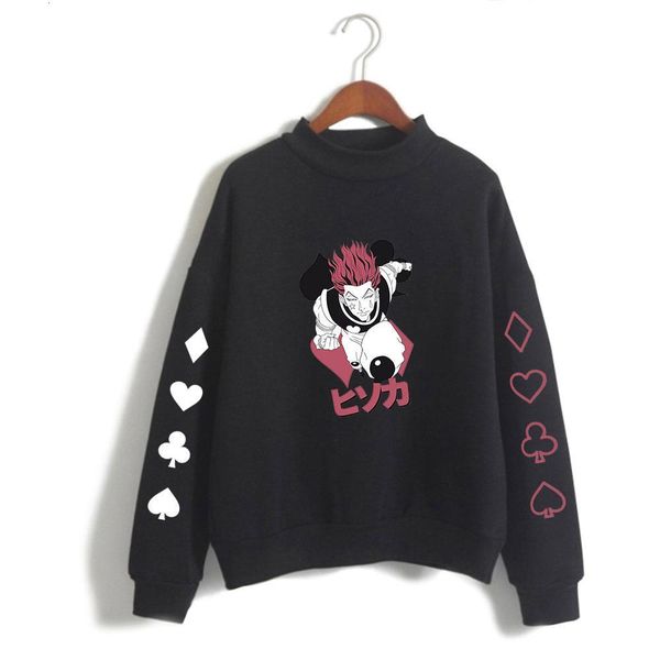 

hunterxhunter fashion turtleneck sweatshirt women/men long sleeve sweatshirts hisoka streetwear clothes, Black