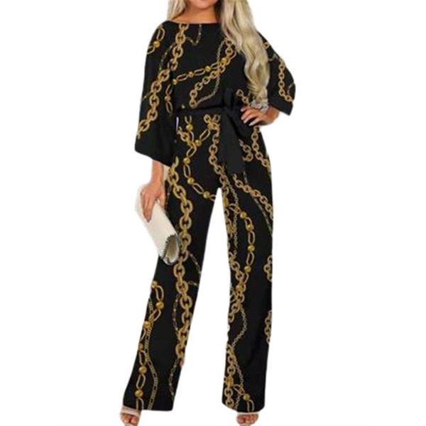 

women's two piece pants women 3/4 sleeve +pants sets floral printed crew neck pullover belts commute wide leg high waist pant set, White