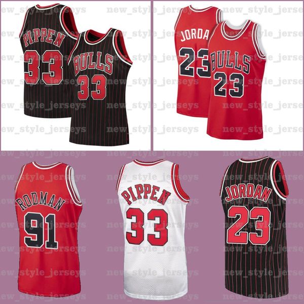 

michael kid jordon chicago bulls jersey 91 dennis scottie rodman 33 pippen ncaa q9 mitchell ness hardwood basketball jerseys, Black;red