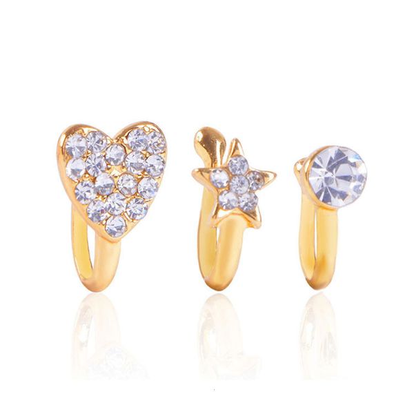 

online small puncture jewelry love nose nail nose ring diamond heart-shaped ornament