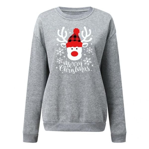 

women's sweaters women sweatshirt round neck plush lining snowflake letter print xmas pullover, White;black