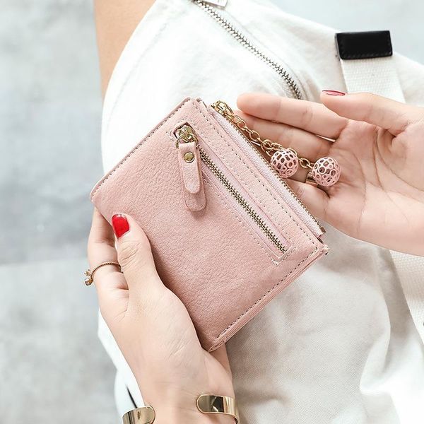 

wallets 2021 wallet ladies short korean version cute student multifunctional coin purse women, Red;black