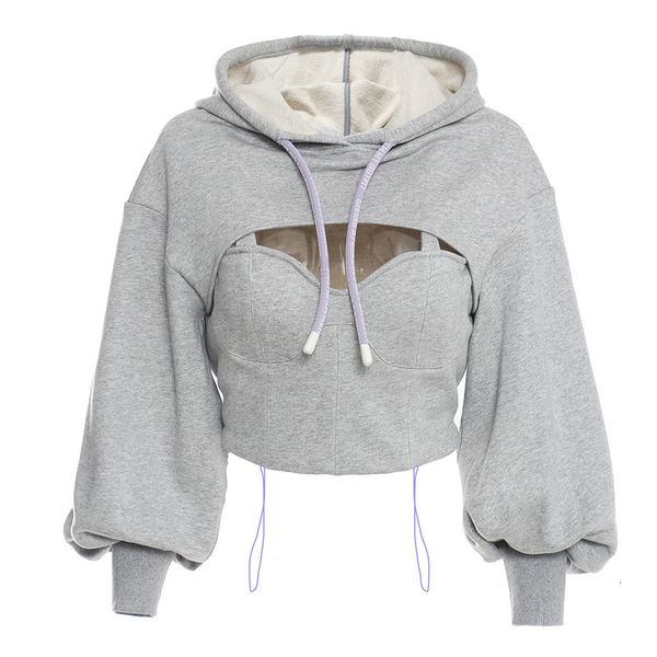 

2021 new cinza curto com capuz camisola para a hoodie outono inverno designer de luxo mulher roupas inie funk 0i0q, Black;white