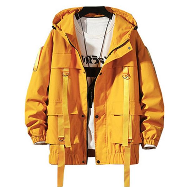 

men's jackets windbreaker bomber male pocket ribbon men jacket 2021 fashion autumn spring mens clothes uniform casual coat, Black;brown