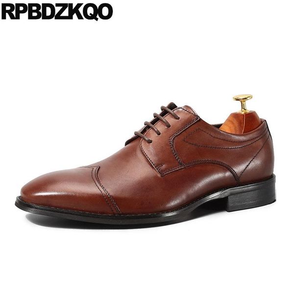 

dress shoes brand men formal wedding cowhide brown oxfords runway black business square toe british style office