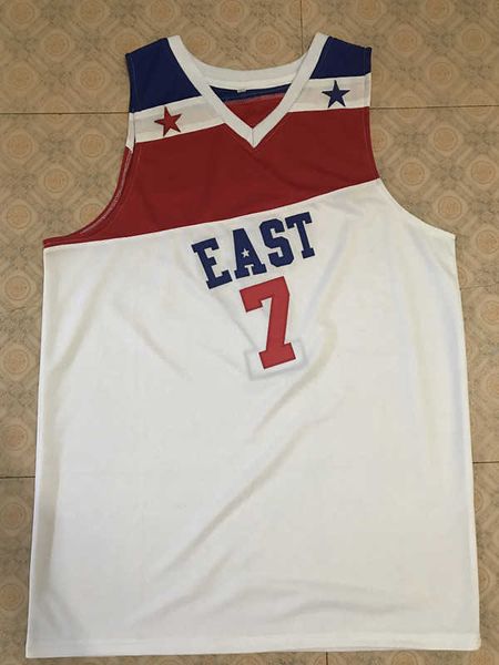 # 7 Пит Маравич Восток все звезды белый баскетбольный трикотаж Вышивка на заказ любой размер и имя