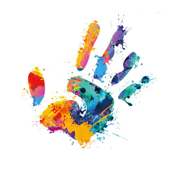 

car engine hand colorful stickers scratch masking rainbow originality personality body side decoration decals for auto truck racing door wal