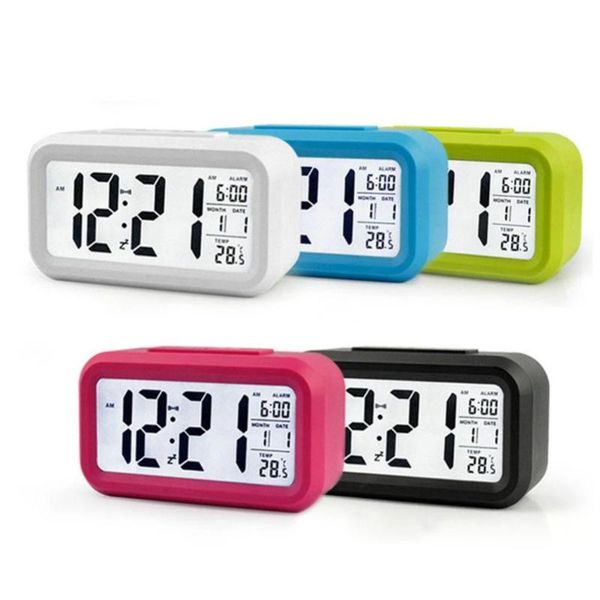 Outros relógios acessórios LED Digital Clock Digital Backlight Snooze Mudo calendário Desktop Electronic Bcaklight Table Intelligent Smart Timer