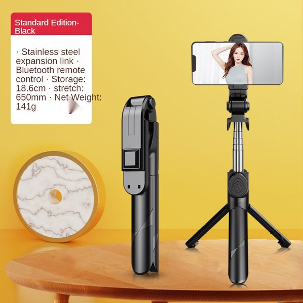 XT02 Clip staccabile Bastone per selfie compatibile con Bluetooth Treppiede universale orizzontale e verticale Bastone per selfie Supporto per telefono cellulare