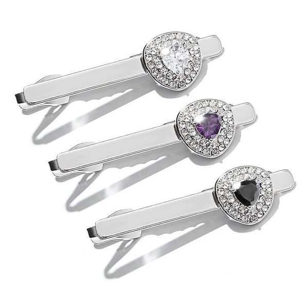 

copper alloy trendy tie clip rhinestone tie clip gift for men copp jllqws, Blue;purple