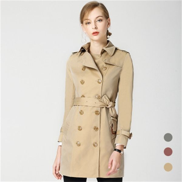

autumn new british style double-breasted skinny long b2 trench yiuz, Tan;black