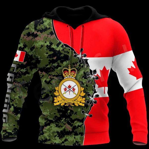 

men's hoodies & sweatshirts canada army art skull veteran suits military camo 3dprint men/women casual funny pullover jacket a1, Black