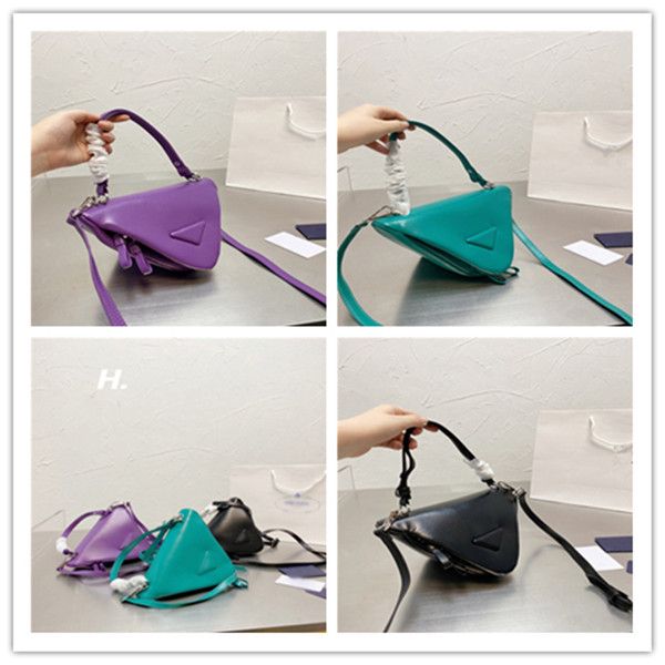 

2021 designer 3-color underarm bag triangular shape nylon leather shoulder women's diagonal messenger seller