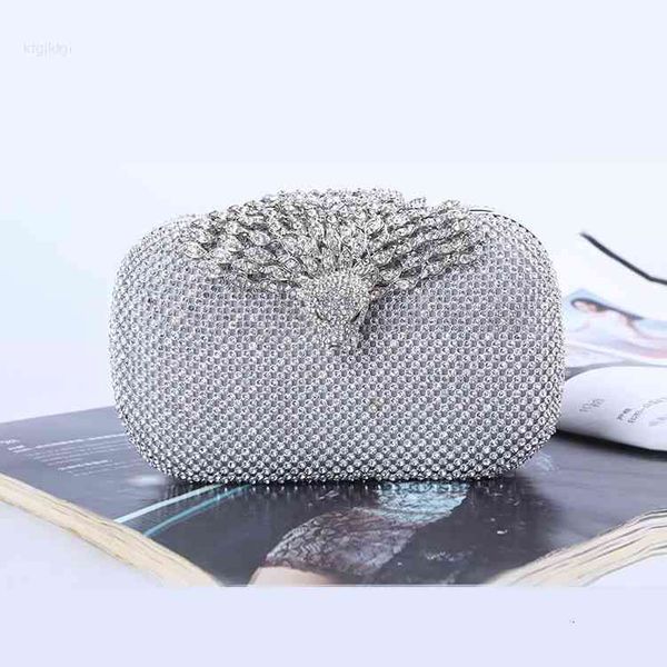 

luxury crystal evening bag peacock clutch diamond party purse women wedding handbag 81-52