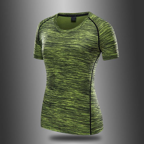 

ice silk quick-drying t-shirt short-sleeved summer breathable running fitness women outdoor moisture-absorbing quick-drying clothes, Black;yellow