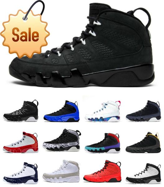 

jumpman 2022 9 men basketball shoes change the world dream bred gym red university gold silver glitter 9s og racer pearl blue snakeskin mens, Black