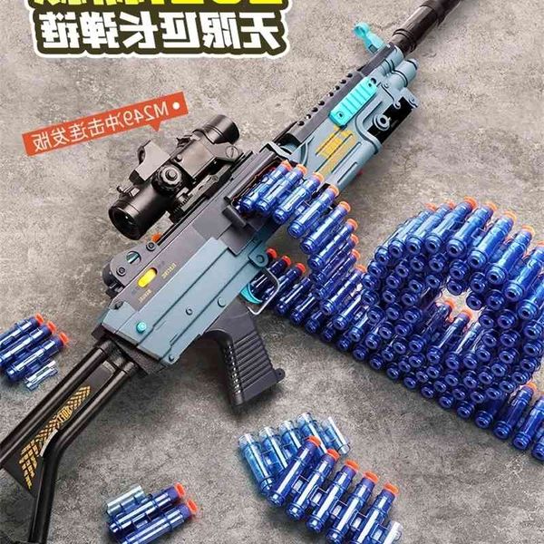 

0135electric continuous firing gatling soft bullet children's toy boy big pineapple m249 simulated heavy machine gun