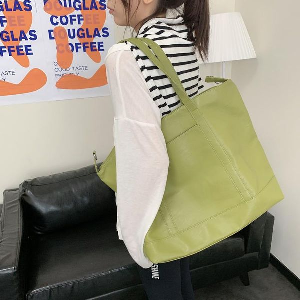 

cross body large big capacity pu leather shoulder bags for women 2021 fashion green casual totes handbags shopping crossbody purses handbag