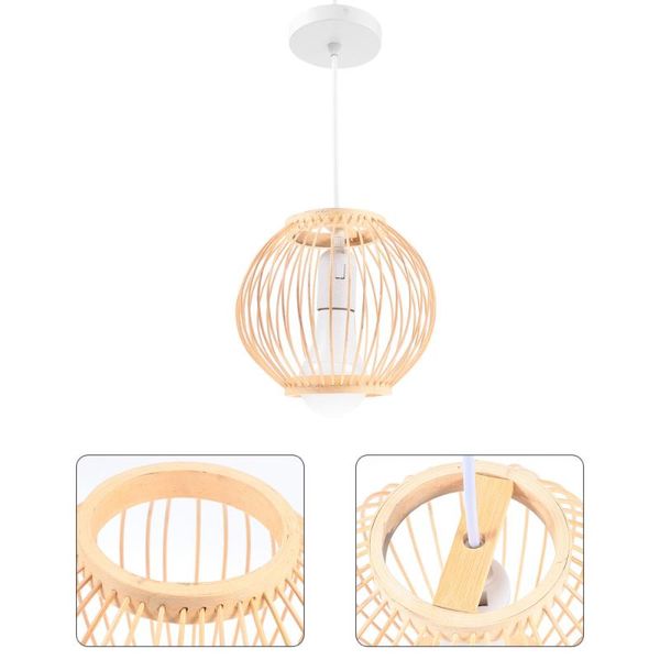 

pendant lamps 1pc light japanese wood hanging lamp for bedroom
