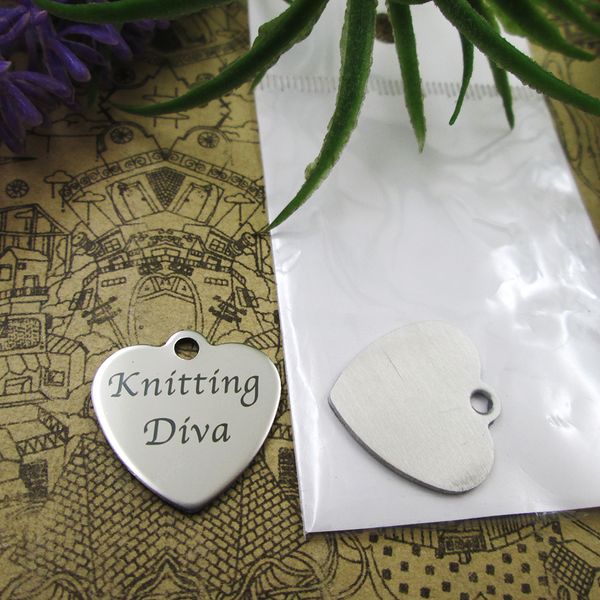 

40pcs--stainless steel charms"knitting diva" more style choosing diy pendants fo necklace, Bronze;silver