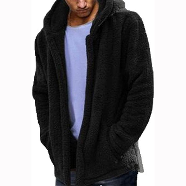 

trendy plush hooded jacket fall/winter fashion hooded sweater casual visual impact party punk gothic round neck sweater sweater, Black