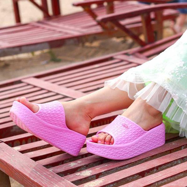 

slippers beach platform shoes women fashion outdoor female korean style summer slipper casual flat, Black