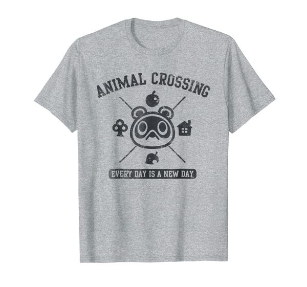 

animal crossing everyday is a new day logo graphic t-shirt, White;black
