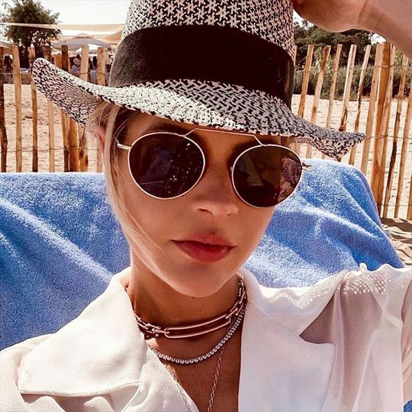 

round sunglasses women trend fashion pink sun glasses woman gradient shades zonnenbrillen dames, White;black