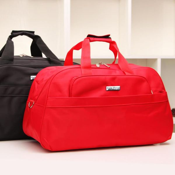 

duffel bags large capacity women travel solid waterproof nylon handbag men totes bolsa feminina female duffle pt752