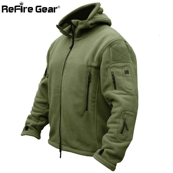 

winter military tactical fleece jacket men warm polar army clothes multiple pocket outerwear casual thermal hoodie coat jackets cx200801, Black;brown