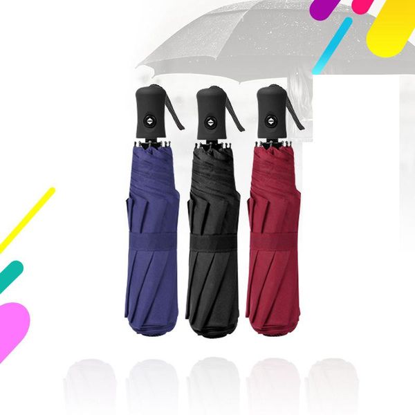 

umbrellas windproof 3 fold automatic umbrella folding men's and women's full