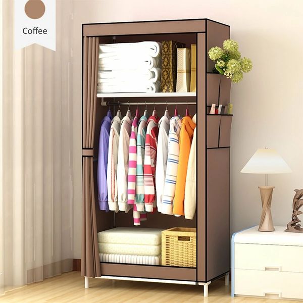 Dupla camadas Wardrobe Simples Organize Armazenamento Pano Dourado Estudanty Dormitório Home Suprimentos