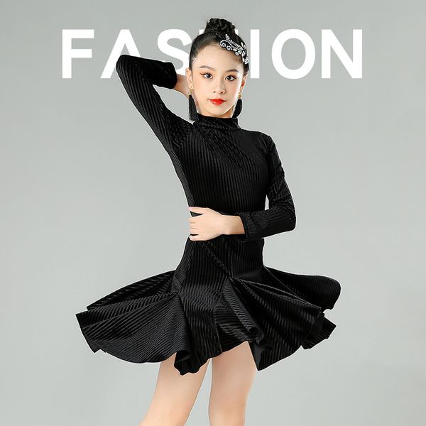 

2021 fashion elegant children latin dance dress white lace tango ballroom children dress girl latin costume competition dress, Red;yellow