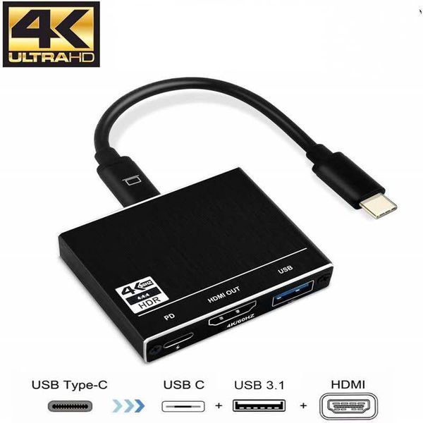 

audio cables & connectors typec docking station//powered three-in-one hub usb c 3.1 to type 100w charging port 3.0 adapter