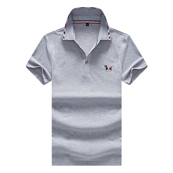 

2021 summer new camisa shirt homme brand printed lapels solid men business casual polo luxury cotton short sleeve tees cgnw, White;black