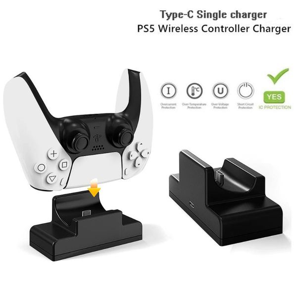 

game controllers & joysticks charging dock for ps5 wireless controller stand holder charger type-c single gamepad 5 accessories