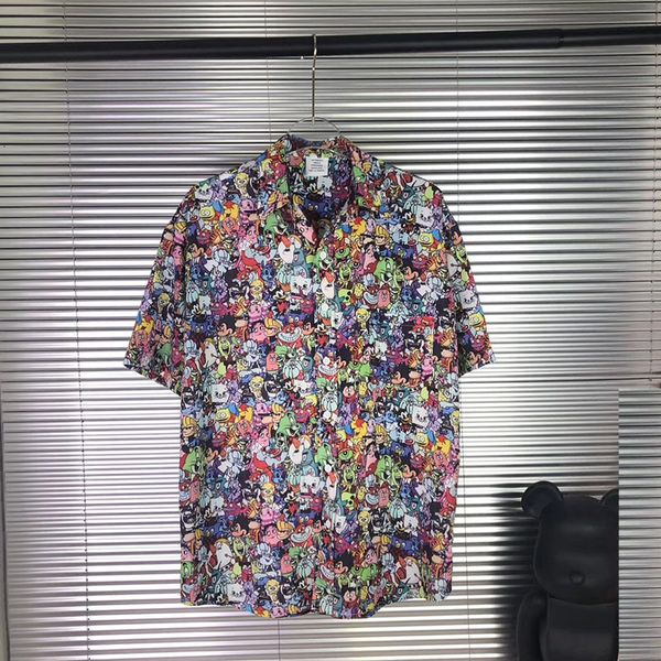 

men's t-shirts short sleeve shirt big size 20ss, short with cartoons, hip hop, male and female street fashion, White;black
