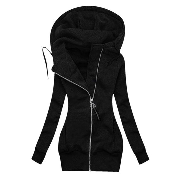

women's jackets women jacket winter lamb cashmere long overcoat casual slim fit zipper plus size warm hooded coat windbreaker, Black;brown
